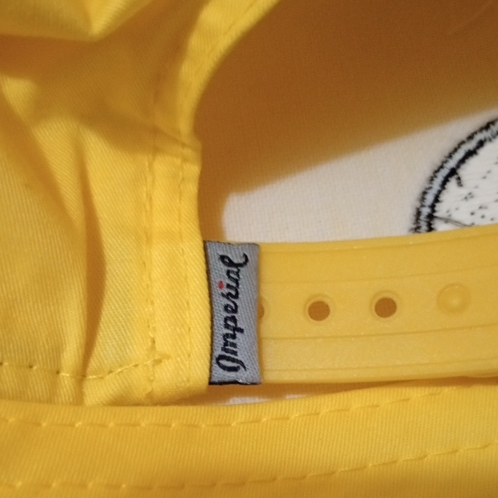 Vibrant Yellow Snapback Hat with Circular Logo - Picture 5 of 7